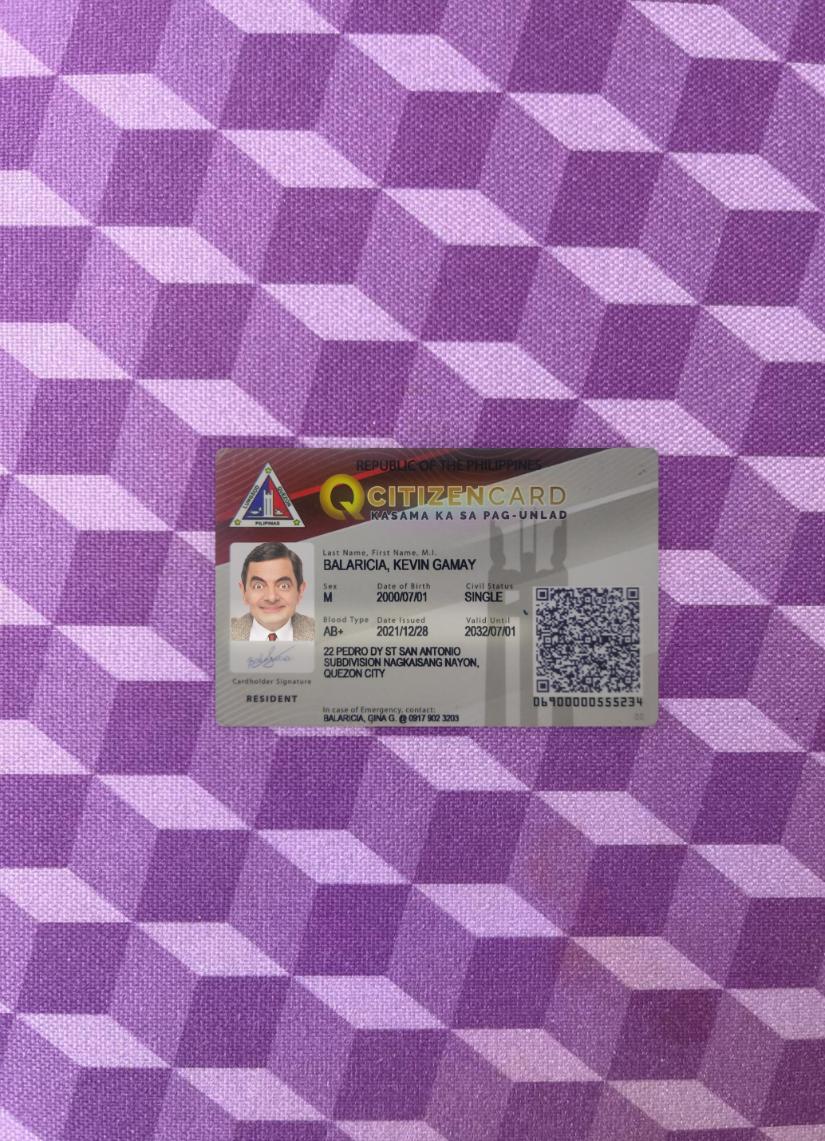 Printable Pilippines citizen ID card photolook download for verification